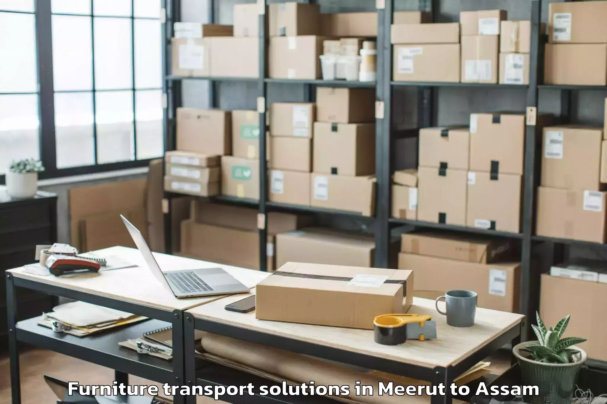 Trusted Meerut to Moranhat Town Furniture Transport Solutions